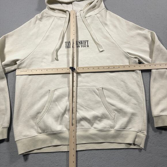 Taylor Swift The Eras Tour Hoodie Large Cream Pullover Graphic Sweatshirt - Picture 3 of 9